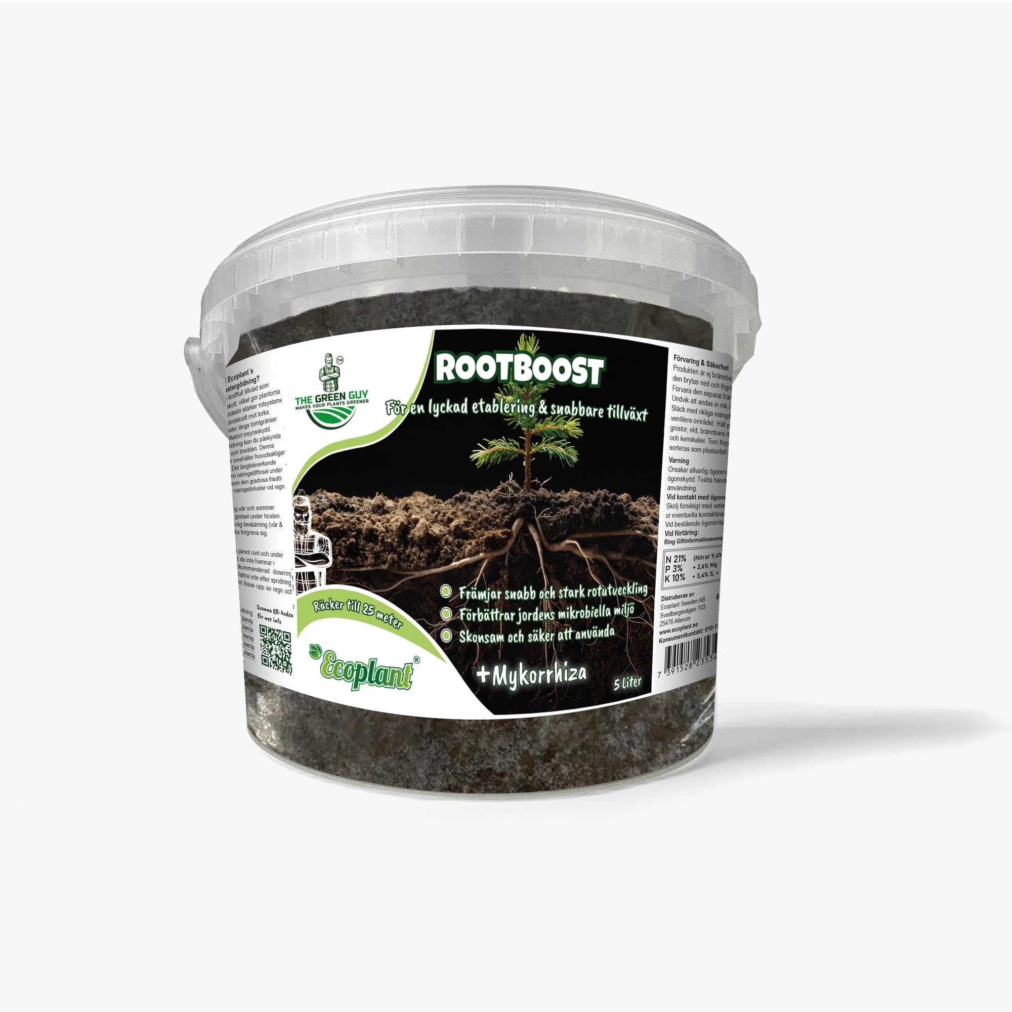 Rootboost växtnäring med mykorrhiza för starkare rötter och bättre tillväxt.