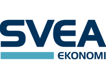 Svea Ekonomi logotyp i blått, symboliserar finansiella tjänster.