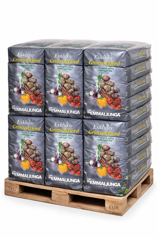 Köp Emmaljunga Exklusiv Grönsaksjord 50L - Halvpall 21 st - Fraktfri Emmaljunga Jord