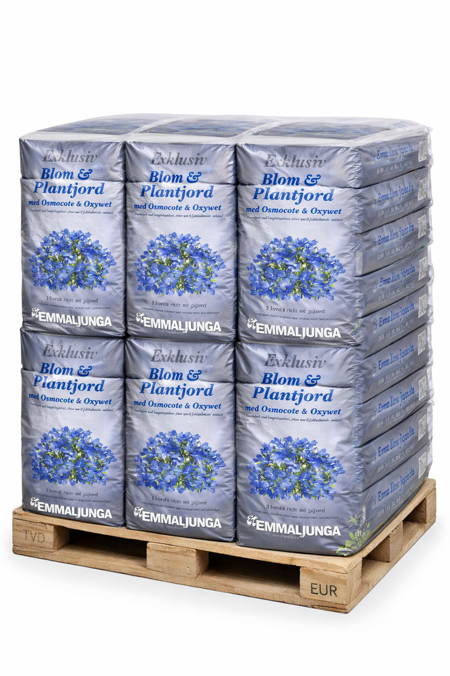 Köp Emmaljunga Exklusiv Blom och Plantjord med Osmocote 50L - Halvpall 21st - Fraktfri Emmaljunga Jordförbättring
