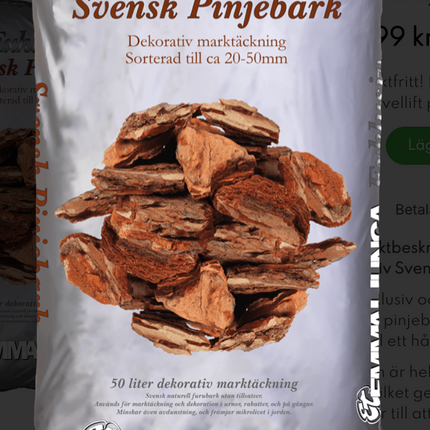 Köp Svensk pinjebark, 50 liter, 39 st, Helpall - Fraktfritt Hasselfors Garden täckmaterial