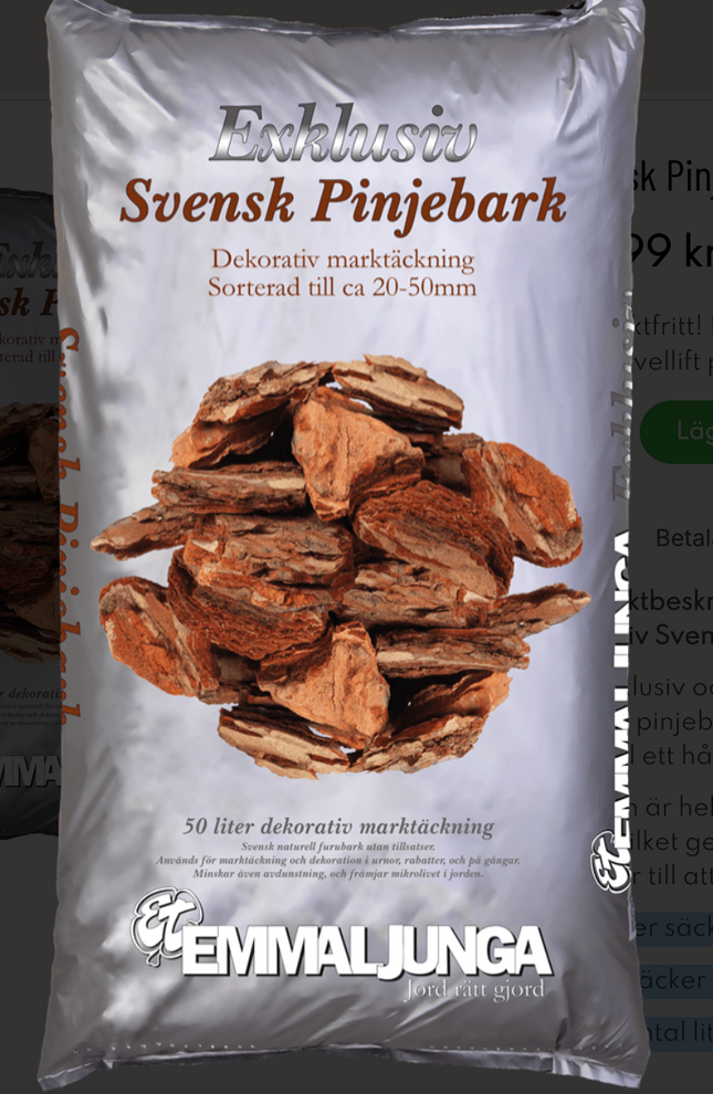 Köp Svensk pinjebark, 50 liter, 39 st, Helpall - Fraktfritt Hasselfors Garden täckmaterial