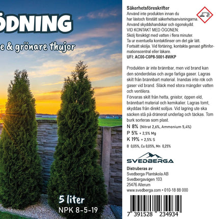 Köp Thujagödning 6 kg - 5 liter, Fraktfri. Ecoplant Sweden AB Gödsel