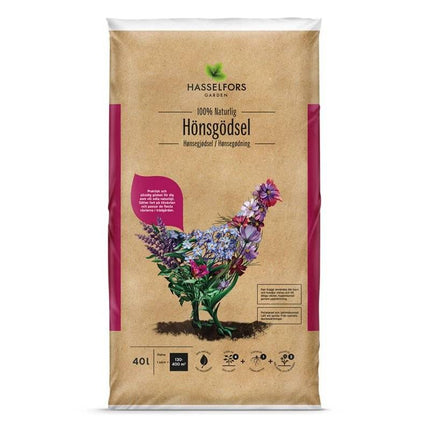 Köp Hasselfors Hönsgödsel, 15 liter, 36st, Halvpall - Fraktfritt Hasselfors Garden Gödsel