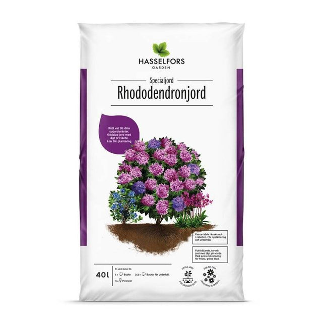 Köp Hasselfors Rohdodendronjord, 15 liter, 51st, Halvpall - Fraktfritt Hasselfors Garden surjord