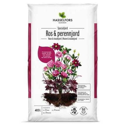 Köp Hasselfors Ros & Perennjord kompostberikad, 40 liter, 48st, Helpall - Fraktfritt Hasselfors Garden jord