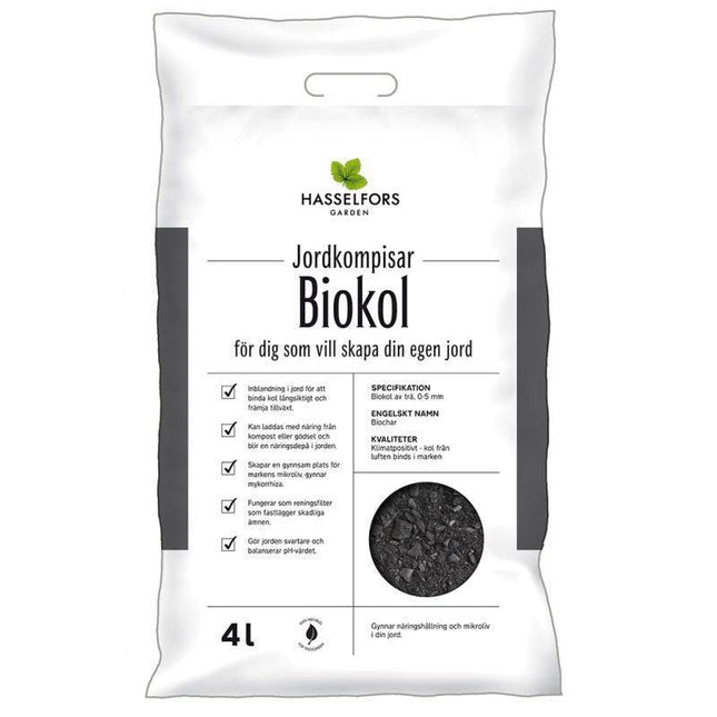Köp Hasselfors biokol, 4 liter, 60st Halvlpall - Fraktfritt Hasselfors Garden