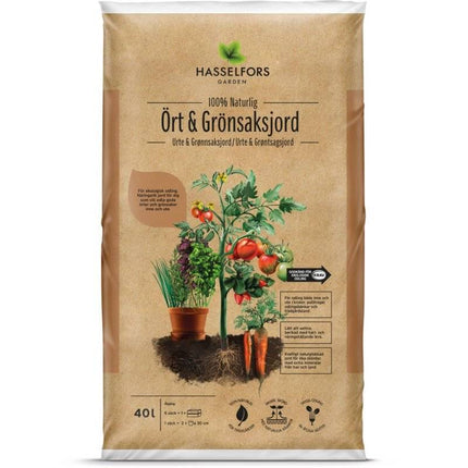 Köp Hasselfors ört & grönsaksjord, 15 liter, 51st, Halvpall - Fraktfritt Hasselfors Garden jord